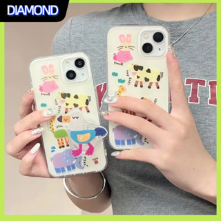 💲คูปองเคลม💲 case for iphone 11 12 สัตว์น่ารัก เพิ่มวงเล็บ เคส 14 13 12 11 pro max ซิลิโคนเหลวป้องกันการตกหล่น