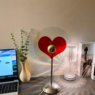โคมไฟตั้งโต๊ะ โคมไฟหัวใจมินิมอล โคมไฟโปรเจคเตอร์ รูปหัวใจ 4W หมุนได้ 360 องศา สําหรับตกแต่งบ้าน ถ่ายภาพ  HAMMIA~