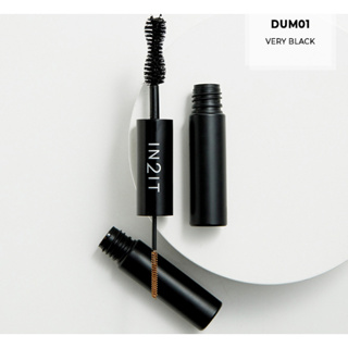 อินทูอิท มาสคาร่า 2 หัว ปัดได้ทั้งขนตา ขนคิ้ว # DUM01 - Very Black IN2IT Double Up Mascara Volume &amp; Curl 6g. 1pc.