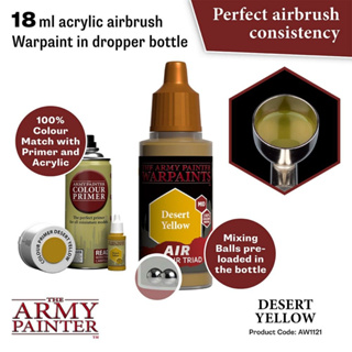 🔥มีของพร้อมส่ง🔥 Army Painter Air Desert Yellow - 18ml AP-AW1121 สีอะคริลิค สูตรพ่น ใช้กับ Airbrush Water Based Acrylic