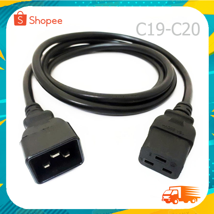 สายเพาเวอร์เซิร์ฟเวอร์upsสายไฟ-c19-f-c20-m-16a-250-โวลต์แหล่งจ่ายไฟสาย3x1-5มิลลิเมตร