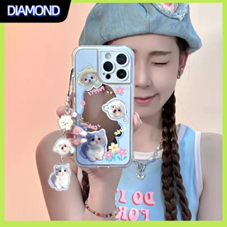 💲คูปองเคลม💲 case for iphone 11 12 ลูกสุนัขสามตัว เพิ่มจี้ เคส 14 13 12 11 pro max ซิลิโคนเหลวป้องกันการตกหล่น