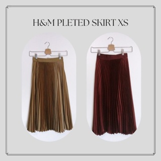 ส่งต่อ✨H&amp;M midi pleated skirt กระโปรงพลีท ยาวคลุมเข่า มิดิ สวยแพง