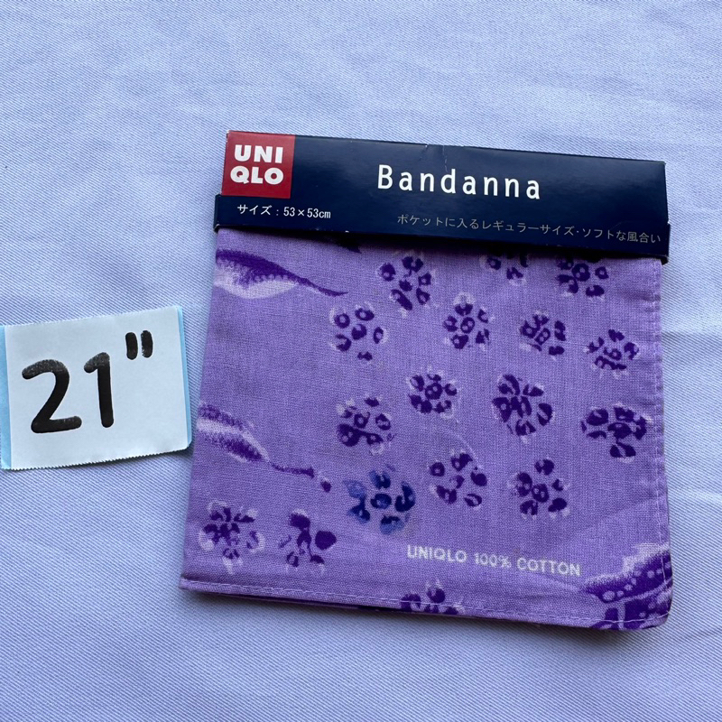 uniqlo-bandana-japan-ผ้าเช็ดหน้า-ยูนิโคล่-ลายดอกไม้