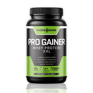 Pro Gainer Whey Protein 1 กระปุก ขนาด 3Ib รสช็อคโกแลต เวย์โปรตีนสีเขียว สูตรเพิ่มน้ำหนัก