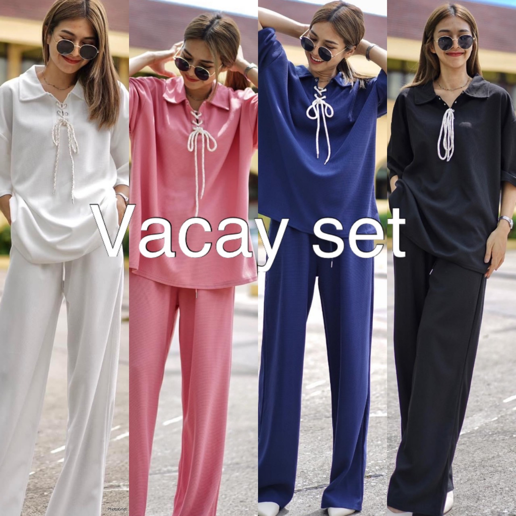 พรีเมียม-สวย-มีดีเทลแบบไม่ตะโกน-vacay-set-490-คอลเลคชั่นใหม่มาแล้วนะคะ-รอบนี้ผลิตมา-10-สี-แบบเรียบหรูดูแพง