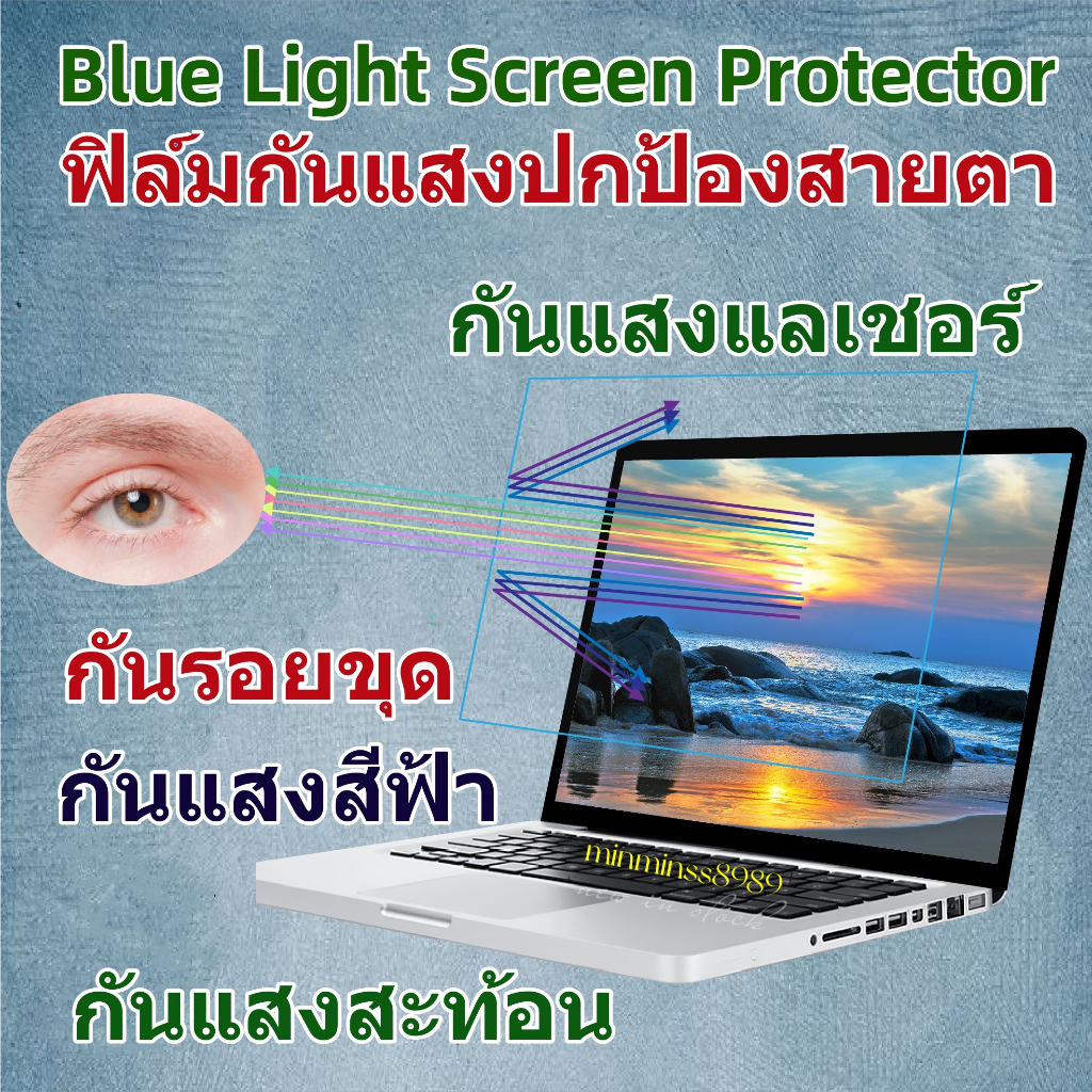 ภาพหน้าปกสินค้าBlue Light Screen Protectorฟิล์มกันแสงสีฟ้า กันแสงUV กันรอยNotebook13.3"-14"-15.6"-19.5"-21.5"-23.8"-24"-27"(16:9-16:10)