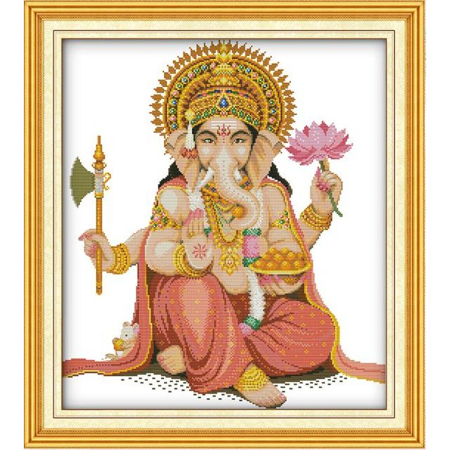 ชุดปักครอสติช-พระพิฆเนศ-ganesha-cross-stitch-kit