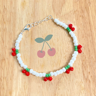 สร้อยข้อมือลูกปัด 🍒 สร้อยข้อมือเชอรี่ สร้อยข้อมือน่ารัก สร้อยข้อมือ diy กำไรข้อมือลูกปัดน่ารัก