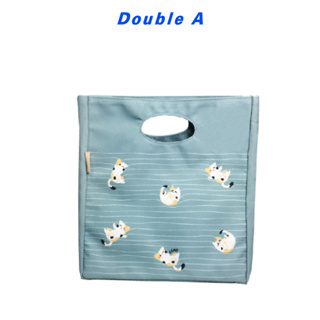 [สินค้าของแถมงดจำหน่าย] Double A กระเป๋าใส่กล่องข้าว 24.5 × 14.5 × 27.5 cm คละลาย 1 ใบ