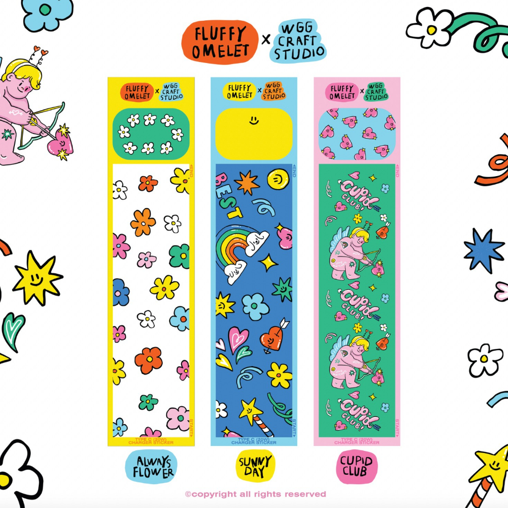 FLUFFY OMELET X WGG CRAFT STUDIO | Charger & Pencil sticker (สติ๊กเกอร์ ...