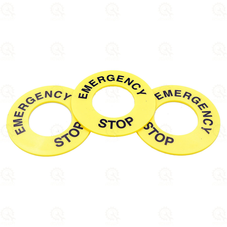 Nameplate EMG Stop F13-60 ,เนมเพลทปุ่มหยุดฉุกเฉิน ขนาดรู 30mm รอบนอก ...