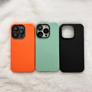 เคสสีพื้น กำมะหยี่ Silicone นิ่ม Orange/Green/Black