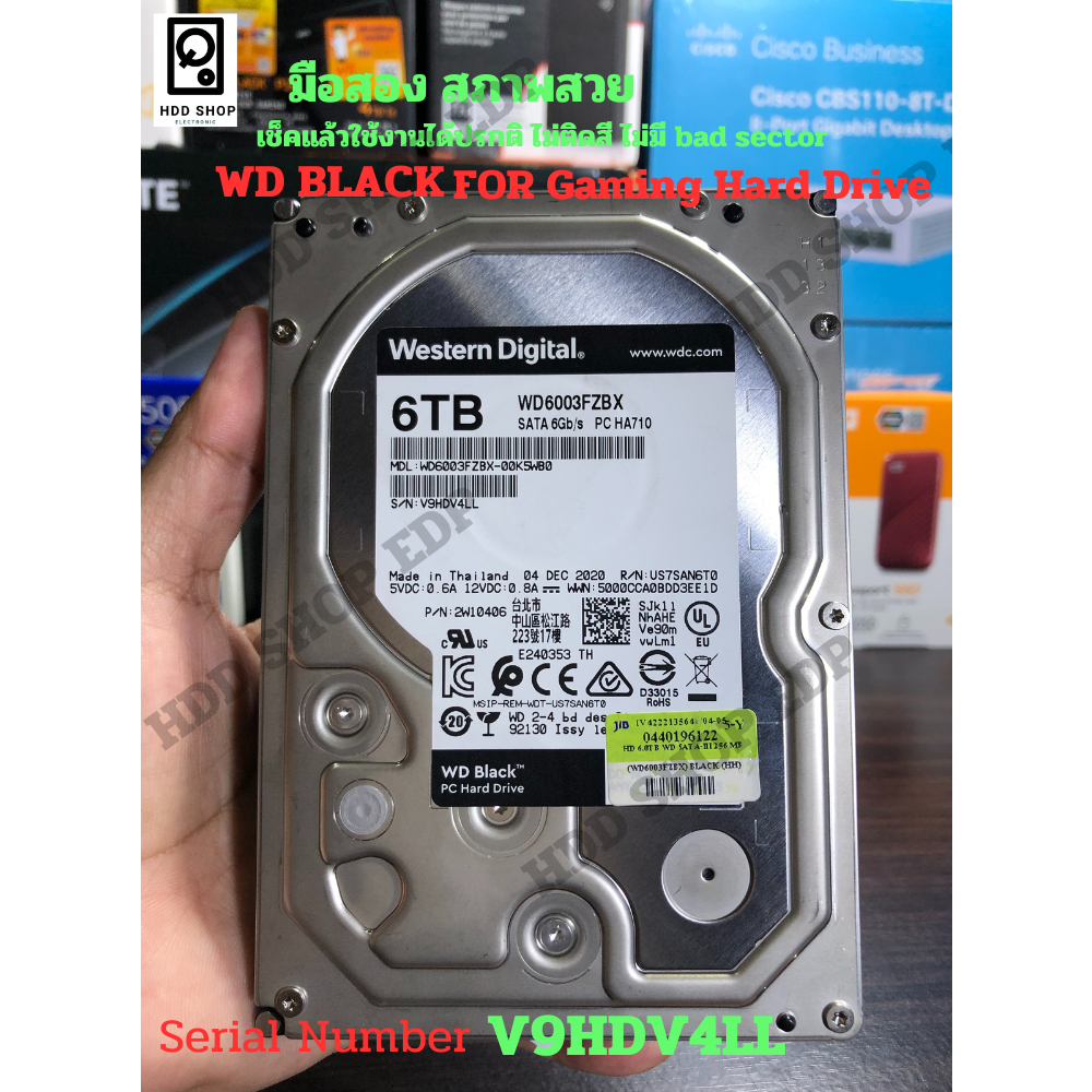 HARDDISK WD BLACK 6TB GAMING HDD SATA lll 256MB 7200RPM ( WD6003FZBX) มีประกันศูนย์ไทย ( สินค้า