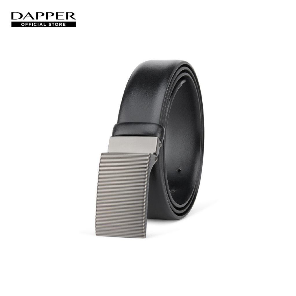 dapper-เข็มขัดหนังแท้-vertical-stripes-plaque-buckle-belt-สีดำ-bbcb1-1922pg