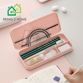 Bring2Home กล่องใส่ดินสอ ปากกา กล่องเครื่องเขียน พลาสติก อเนกประสงค์ สำหรับพกพา