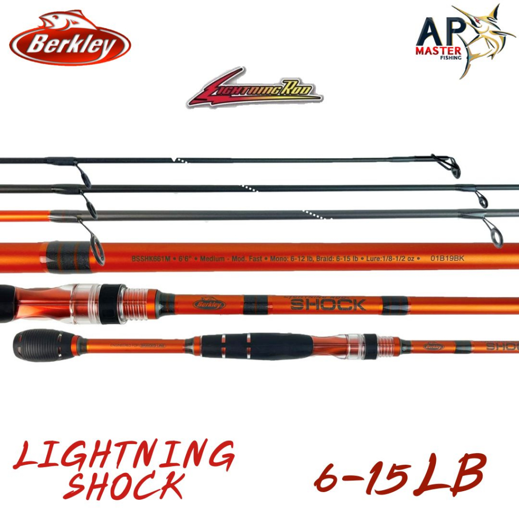 คัน-berkley-lightning-shock-6-6ฟุต-1ท่อน-เวท-10-30lb-6-15lb-คันตีเหยื่อปลอมเบิร์คเลย์