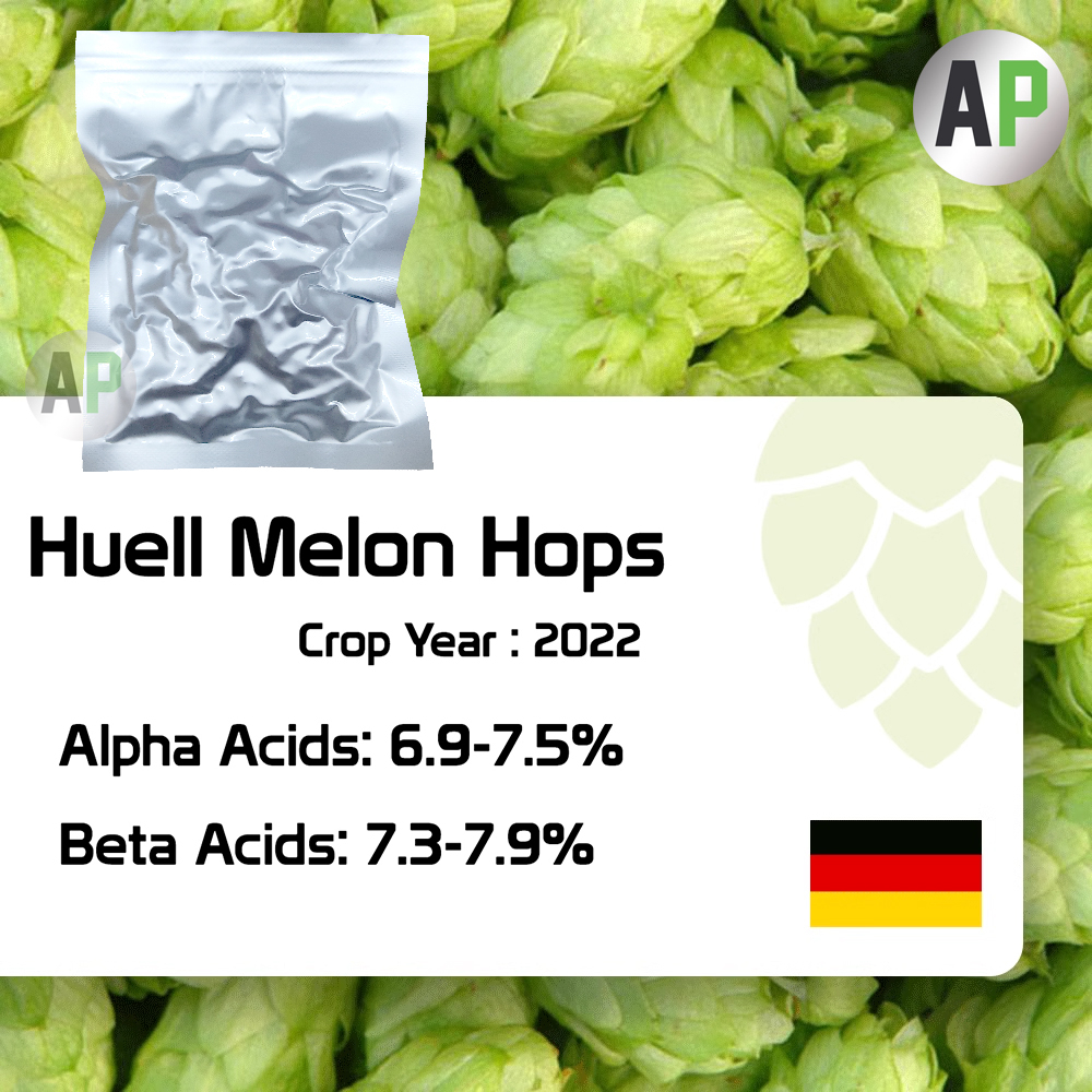 huell-melon-hops-pellets-t-90-ฮอปส์-เพลลิท-ทำเบียร์-homebrew-crop-year-2022-1oz-barth-haas