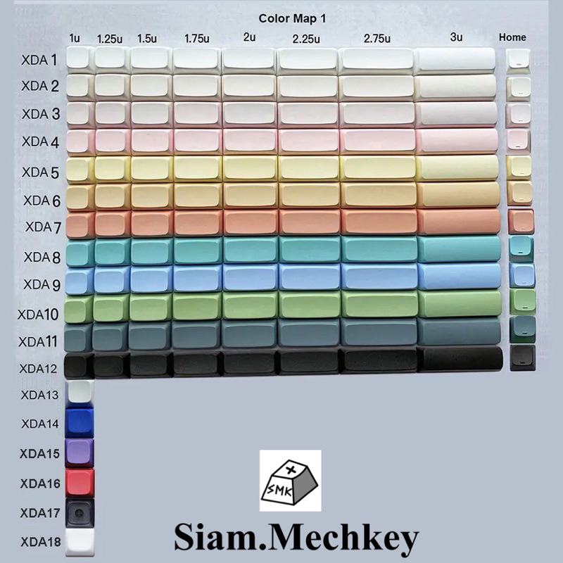 พร้อมส่ง ของแท้ 12สี 1.25U : XDA Profile Keycap คุณภาพดี PBT คีย์แคปเป ...