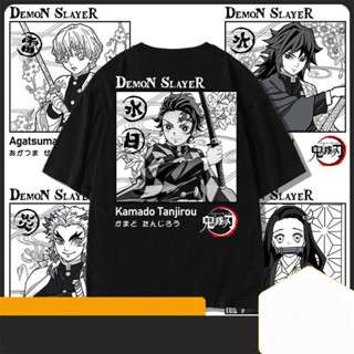 Demon Slayer Kamado Tanjirou อะนิเมะเสื้อยืดผู้ชายแขนสั้นแนวโน้มฤดูร้อน