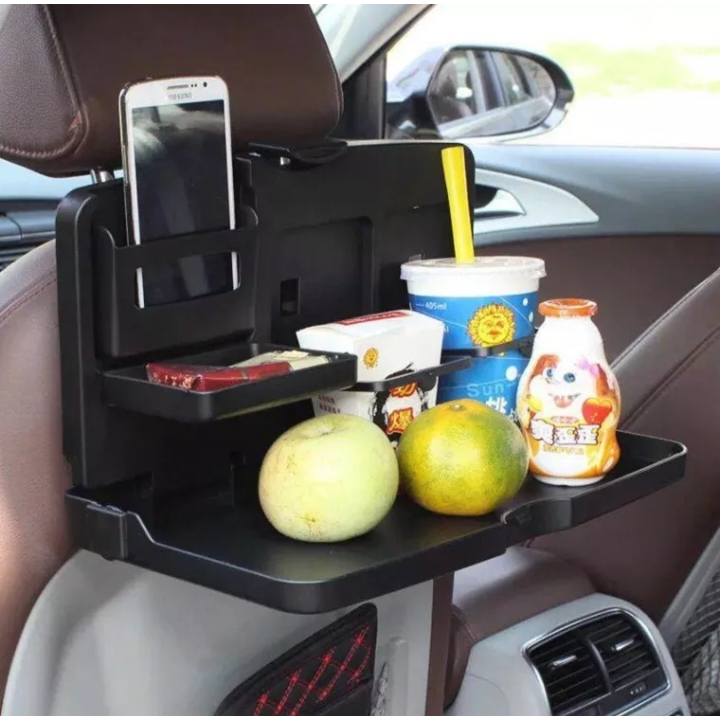 ถาดวางอาหาร-เครื่องดื่ม-เบาะหลังรถ-ในรถยนต์-universal-black-car-food-tray-folding-dining-table