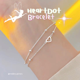 พร้อมส่ง ♡  Best Seller🪄 HeartDot Bracelet ♡ (40) สร้อยข้อมือหัวใจ กำไลหัวใจมินิมอล ชุบเงินแท้92.5%
