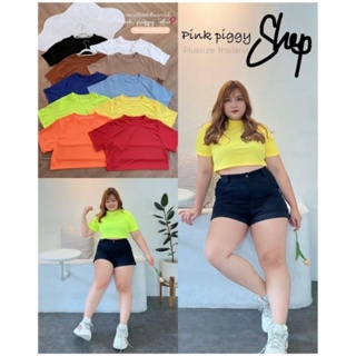 เสื้อครอปสีพื้น​ ไซส์ใหญ่​ (มีโค้ตลดทักมาค่ะ)​