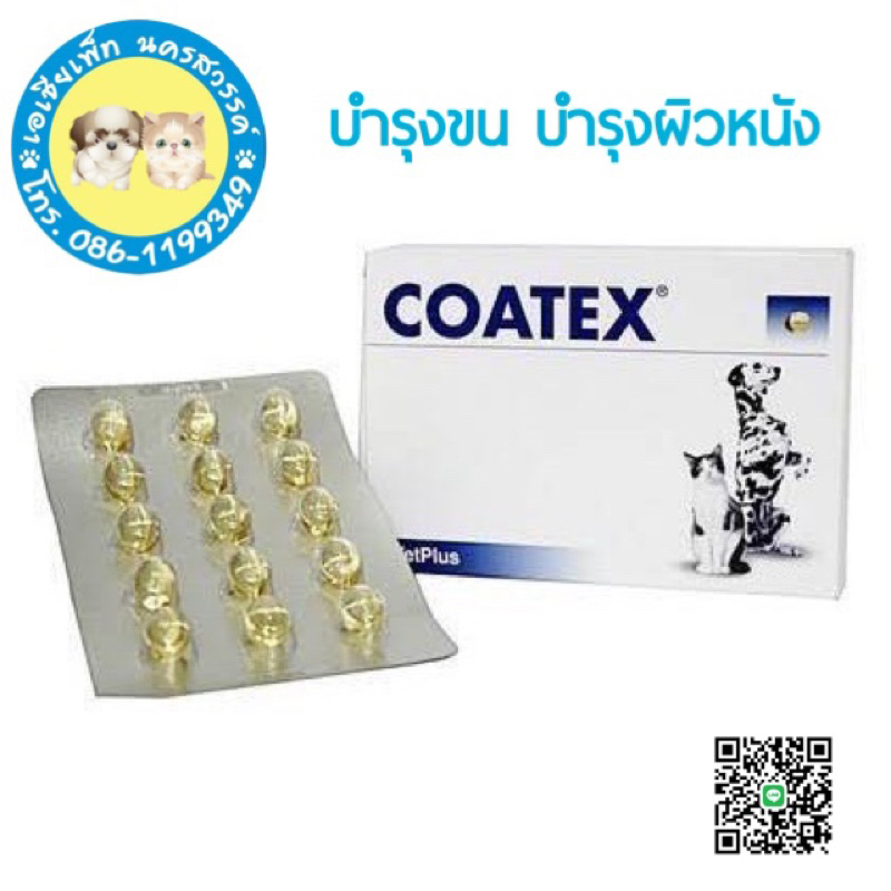 coatex-60-caps-โคเทเท็ก-อาหารเสริม-บำรุงขนและผิว-แบบเม็ด-สำหรับสุนัข-บรรจุ-60-เม็ด