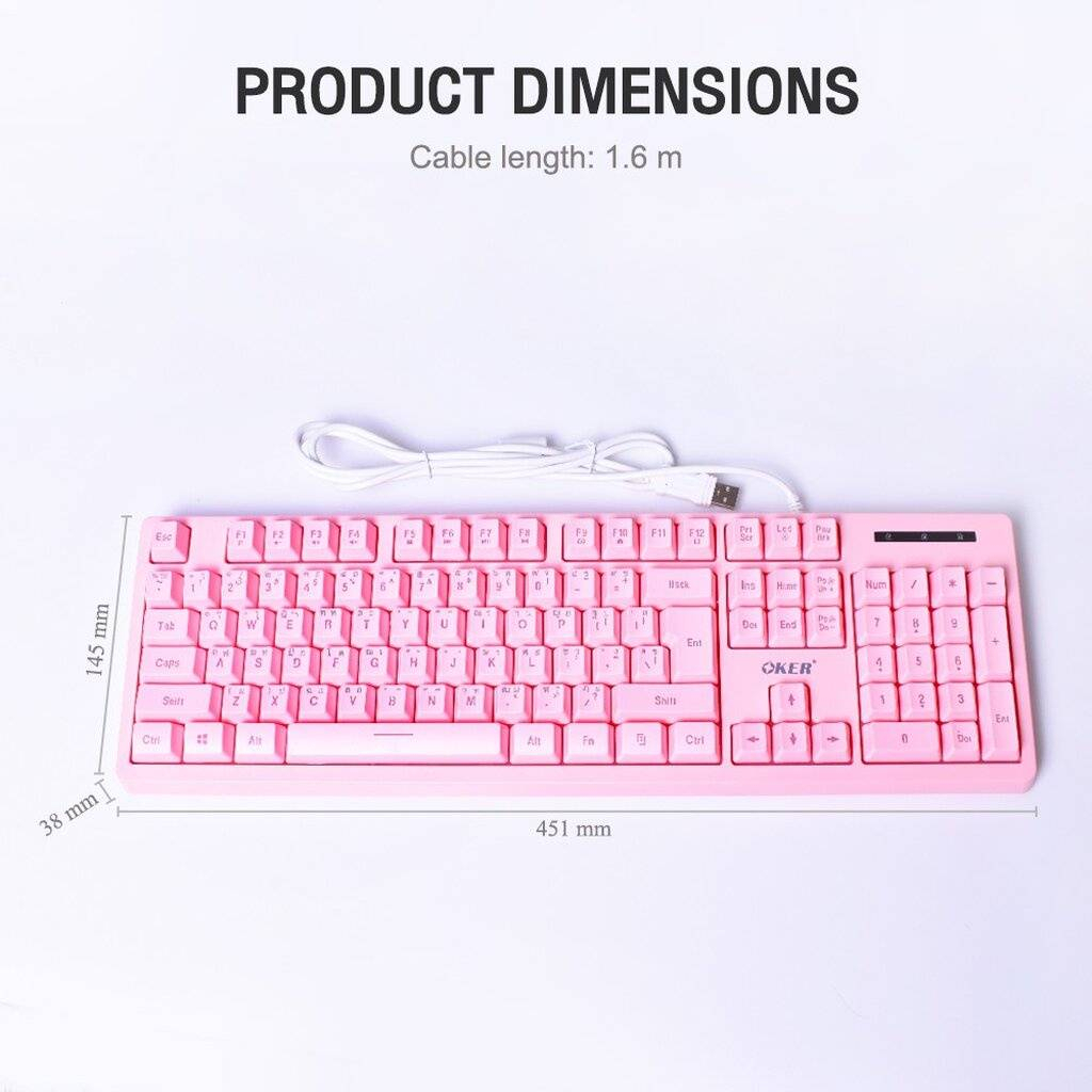 oker-kb-911-kb-912-kb-789-rose-pink-gaming-keyboard-rgb-คีย์บอร์ดสีชมพู-สวยๆ