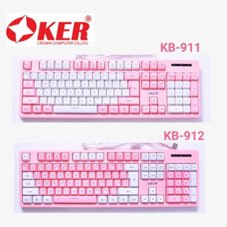 OKER Kb-911/KB-912 /KB-789 ROSE PINK Gaming Keyboard RGB คีย์บอร์ดสีชมพู สวยๆ