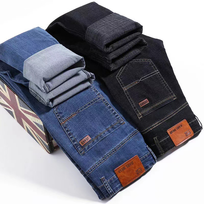 ภาพหน้าปกสินค้า""พร้อมส่งพร้อมส่ง กางเกงขายาวผ้ายีนส์ สีพื้นผ้ายืด ระบายอากาศได้ดีกางเกงทรงกระบอก รุ่น KN01""