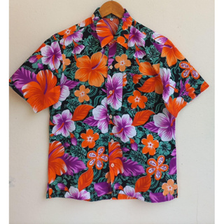 Cotton shirt เสื้อลายดอก กระเป๋าบน1 x size M  อก 40 ยาว 25 • Code : 278(3)