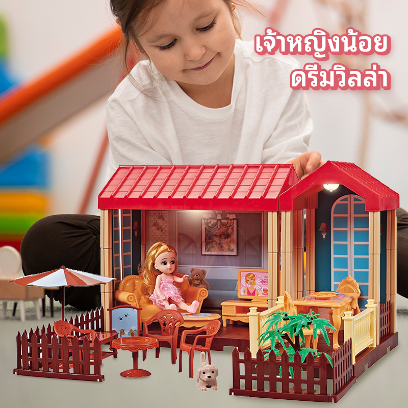 เด็กผู้หญิงเล่นบ้านในฝันคฤหาสน์วิลล่าบ้านเจ้าหญิงบ้าน-diy-บ้านซิลวาเนียนหลังใหญ่-บ้านตุ๊กตาหลังใหญ่-บ้านตุ๊กตาหลังใหญ่