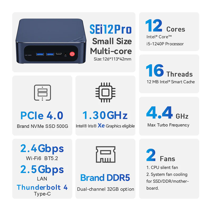 official-ศูนย์ไทย-beelink-sei12-pro-cpu-intel-core-i5-1240p-ram-16gb-storage-500gb-mini-pc-คอมพิวเตอร์ตั้งโต๊ะขนาดเล็ก