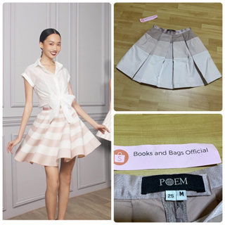 (เอว 25-26) Poem Bkk Skirt trible pink กระโปรงบาน ครึ่งวงกลม จับจีบรอบตัว ไล่เฉดสีชมพู