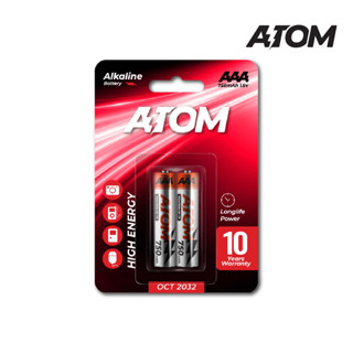 [แพค2ก้อน ] ถ่าน Atom Alkaline AAA 750mAh 1.5v ขายดีราคาถูก [แพค2ก้อน ] [สินค้าเป็นของแท้💯] [Atom]