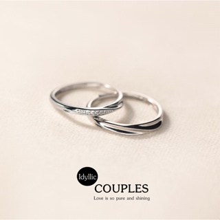 s925 Idyllic couples (Mini) แหวนคู่รักเงินแท้ Love is so pure and shining ใส่สบาย เป็นมิตรกับผิว ปรับขนาดได้