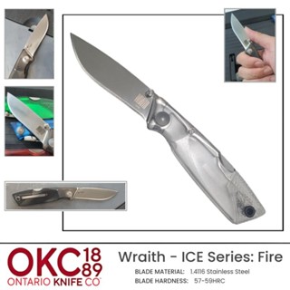 มีดพับ ONTARIO แท้รุ่น Wraith lce Series มีด EDC ที่มีขนาดกรัทัดรัดสีสันโดดเด่น ใบมีด 1.4116 STAINLESS STEEL