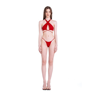 Angelys Balek ชุดว่ายน้ำ Cross Neck Wrap Front Bikini Swimsuit  รุ่นSS23SW00108704 สีแดง