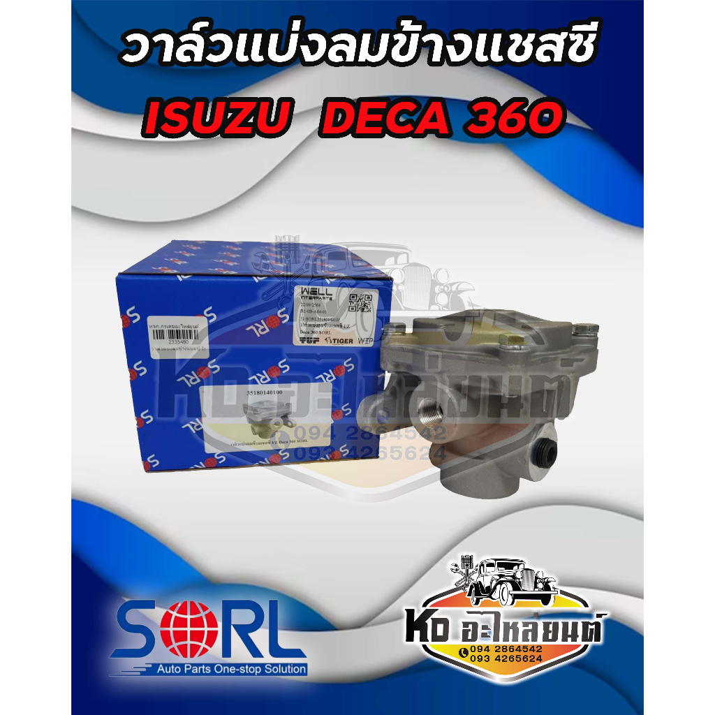 วาล์วแบ่งลมข้างแชสซี-isuzu-deca-360-243-04040-รีเลย์เบรค-วาล์วลม-รถบรรทุก-1-48240052-0-วาล์วเบรคอีซูซุ-เดก้า-ยี่ห้อsorl