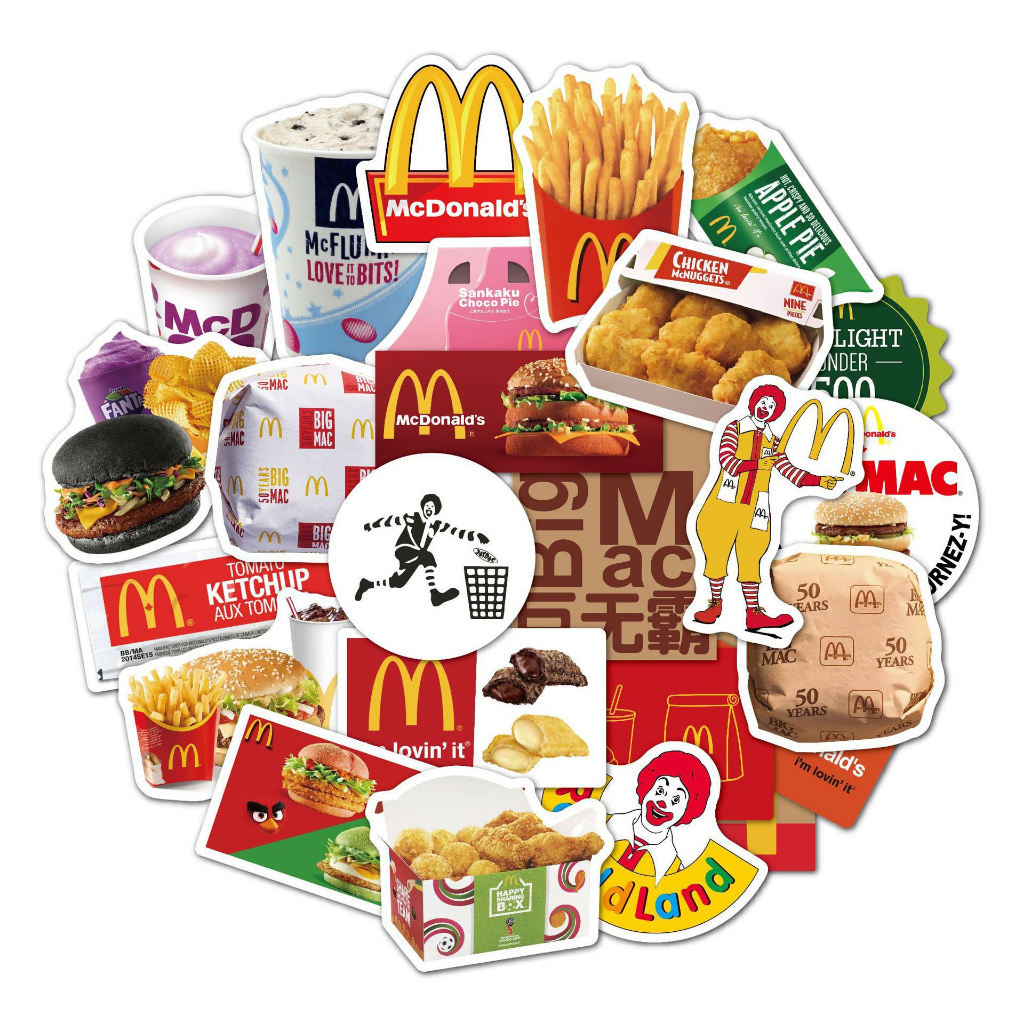 พร้อมส่ง-สติกเกอร์แมคโดนัล-mcdonald-สำหรับติดกระเป๋าเดินทาง-แล็ปท็อป-ไอแพด-อื่นๆ-คละลาย-25-ชิ้น-044