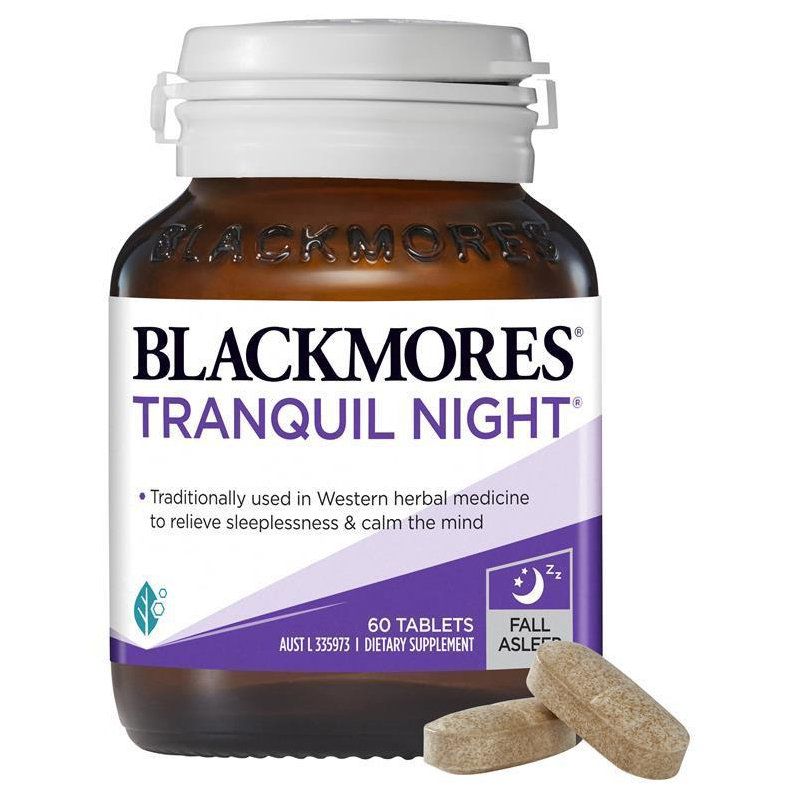 blackmores-tranquil-night-sleep-support-vitamin-60-tablets-ช่วยผ่อนคลาย-บรรเทาความตึงเครียด-นอนไม่หลับ