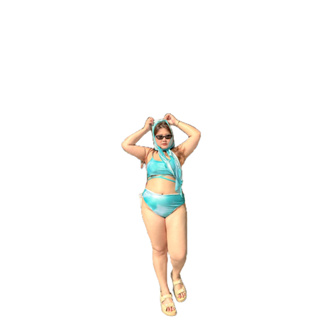 Heatwaves bikini set ☄️ชุดเซทว่ายน้ำ ตัวนี้เป็นผ้าชุดว่ายน้ำพิมพ์ลายแบบ heatmap - MerryChubbyHouse