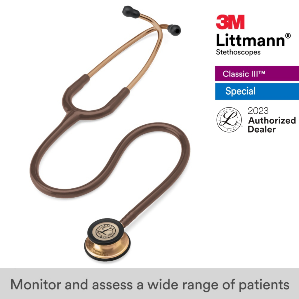 3m-littmann-classic-iii-27-inch-5809-chocolate-tube-copper-finish-chestpiece-stainless-stem-amp-eartubes
