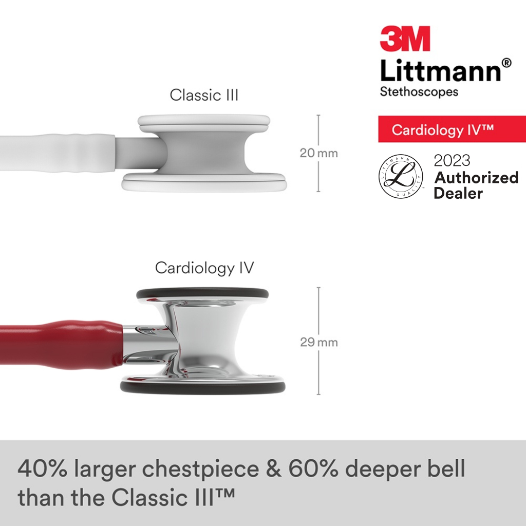 3m-littmann-cardiology-iv-27-inch-6170-burgundy-tube-mirror-finish-chestpiece