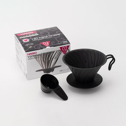 HARIO V60 Metal Coffee Dripper for 14 Cups Matte Black/ Hairline
