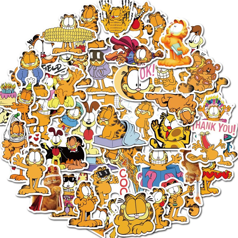 สติ๊กเกอร์-garfield-466-กาฟิว-50ชิ้น-แมวส้ม-น้องแมว-กาฟิว-แมว-แมวกาฟิว-การ์ตูน-การ์ฟิว-การ์ฟีลด์-กา-ฟิว-กาฟิวส์-กระเป๋า