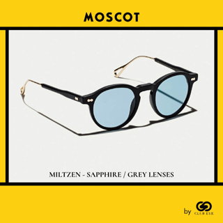MOSCOT แว่นกันแดด มอสคอต รุ่น MILTZEN TT สีกรอบ MATTE BLACK GOLD สีเลนส์ BLUE DG37 ไซซ์ 46,49 ของแท้ มีประกัน