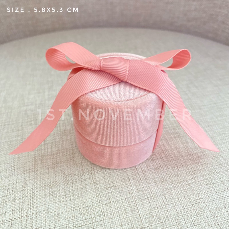 1st-november-กล่องเครื่องประดับ-กล่องกำมะหยี่สีชมพู