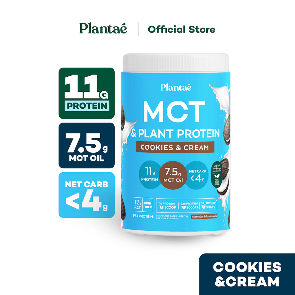ภาพหน้าปกสินค้าNo.1 Plantae MCT & Plant Protien รส Cookies & Cream 1 กระปุก : คุกกี้แอนด์ครีม Plant Based คีโต